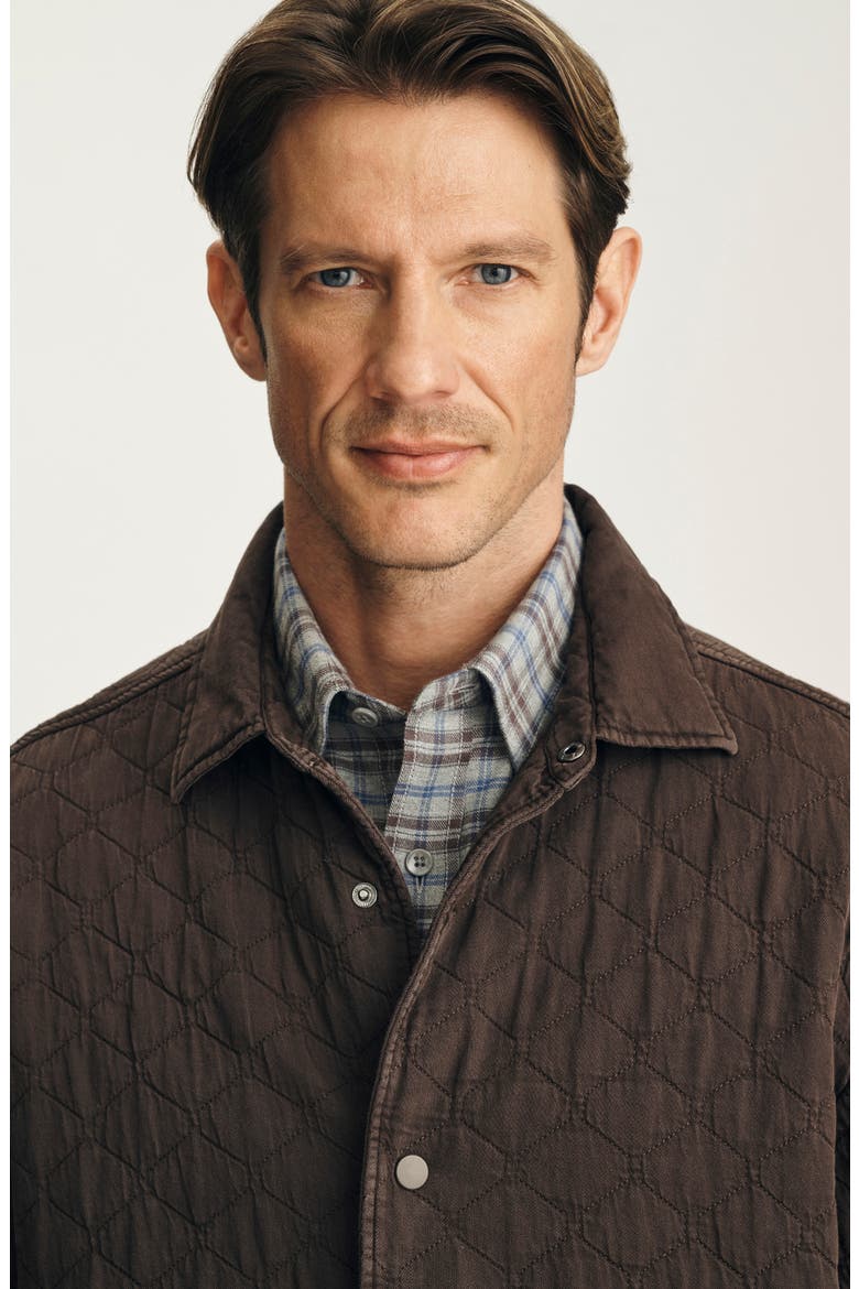 Quilted Overshirt, Alternate, color, BROWN