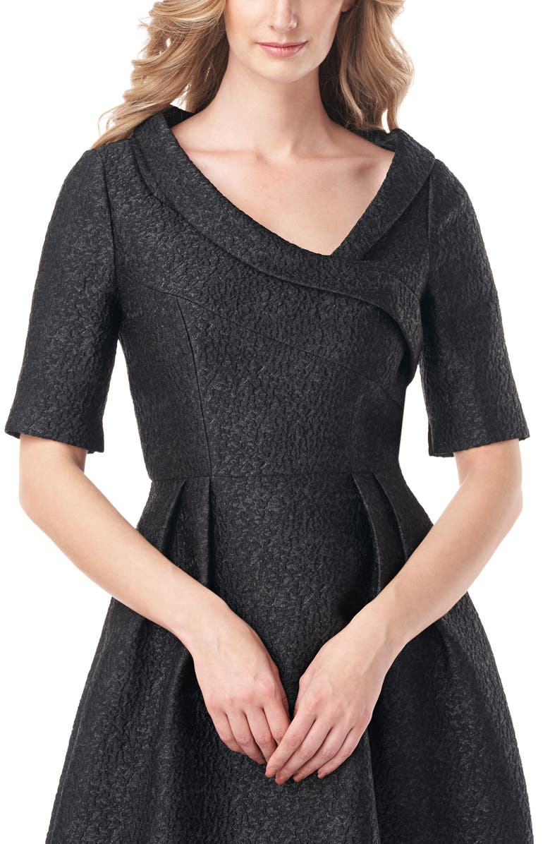 Kay Unger Coco Metallic Jacquard Gown, Alternate, color, 