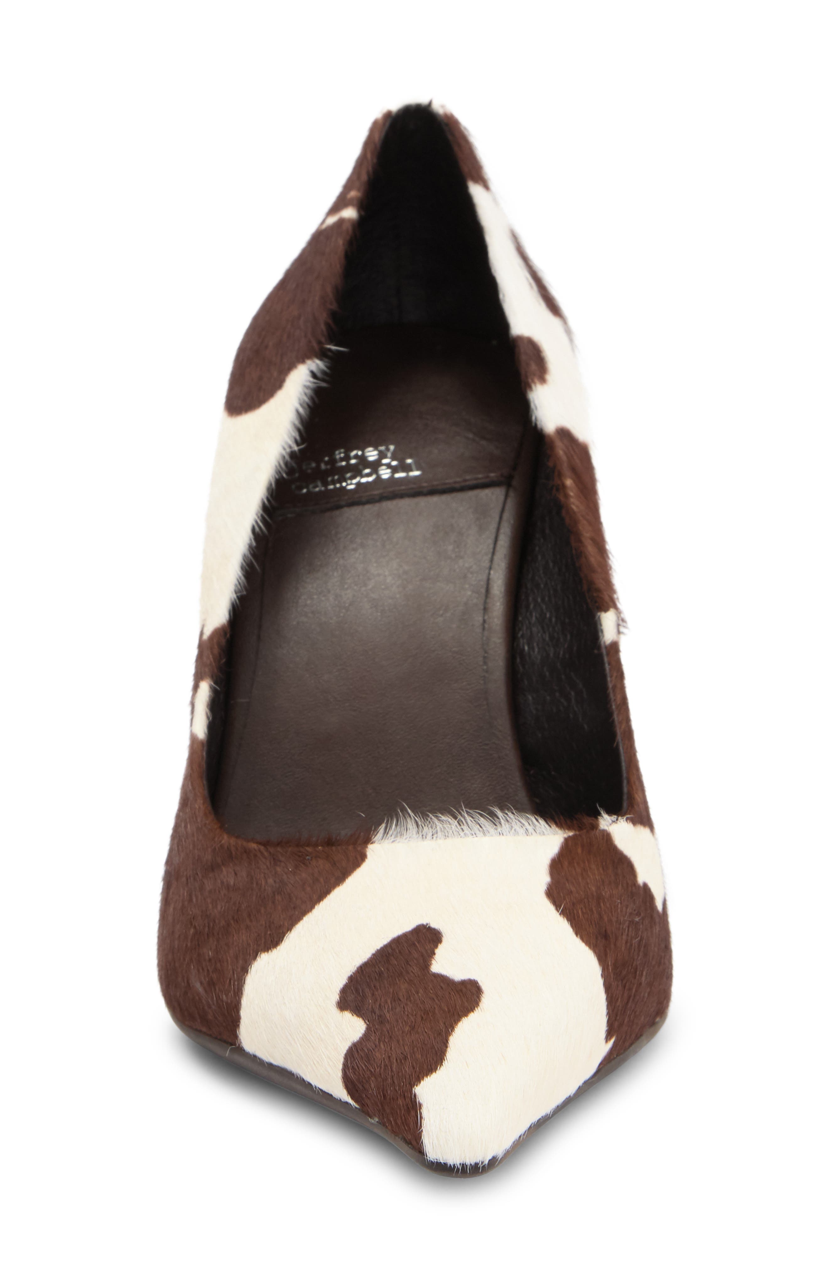 Jeffrey Campbell Risktake Genuine Calf Hair Pointed Toe Pump, Alternate, color, Brown White Cow