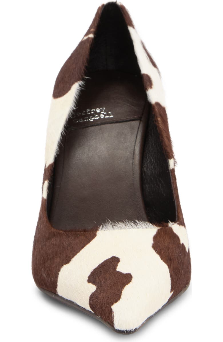 Jeffrey Campbell Risktake Genuine Calf Hair Pointed Toe Pump, Alternate, color, Brown White Cow