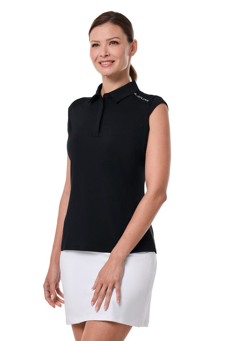 Women's Dew Performance Sleeveless Polo, UPF 50+ Sun Protection, Alternate, color, Black