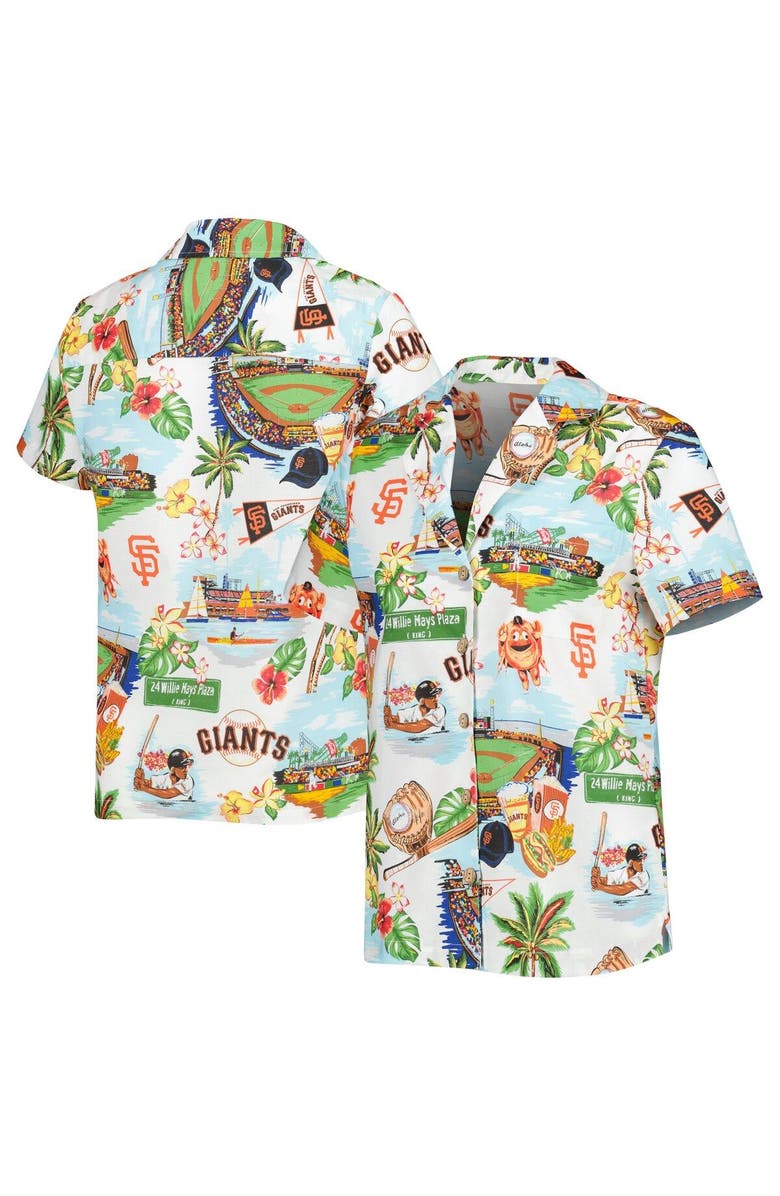 Reyn Spooner Women's Reyn Spooner White San Francisco Giants Scenic Camp Button-Up Shirt, Main, color, 