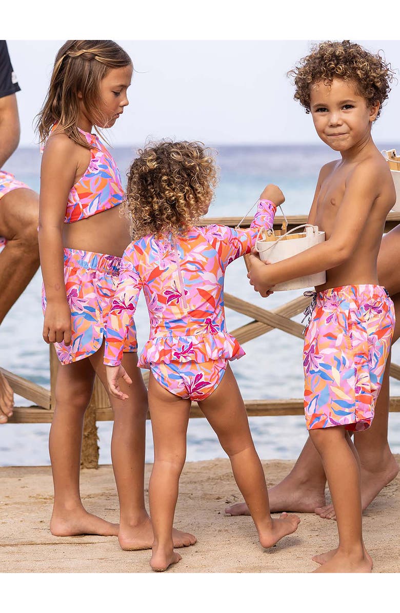 Snapper Rock Blooming Long Sleeve One-Piece Rashguard Swimsuit, Alternate, color, Multi