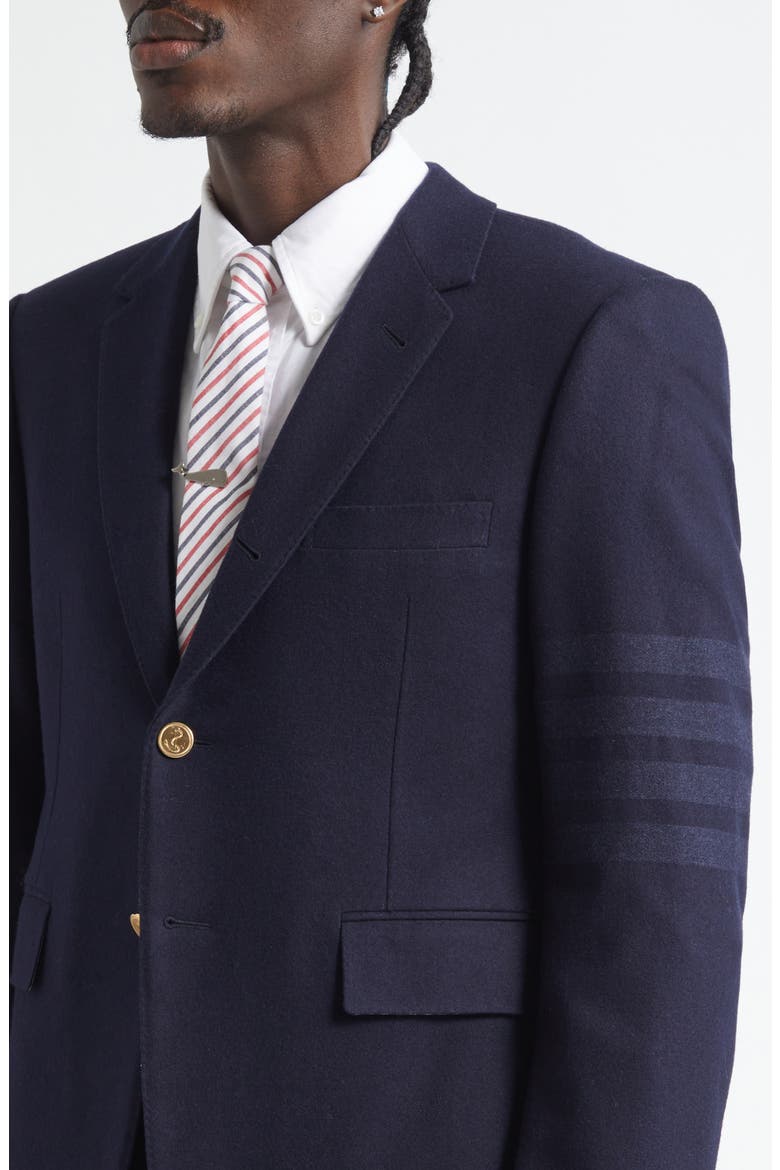4-Bar Wool & Cashmere Flannel Sport Coat, Alternate, color, NAVY