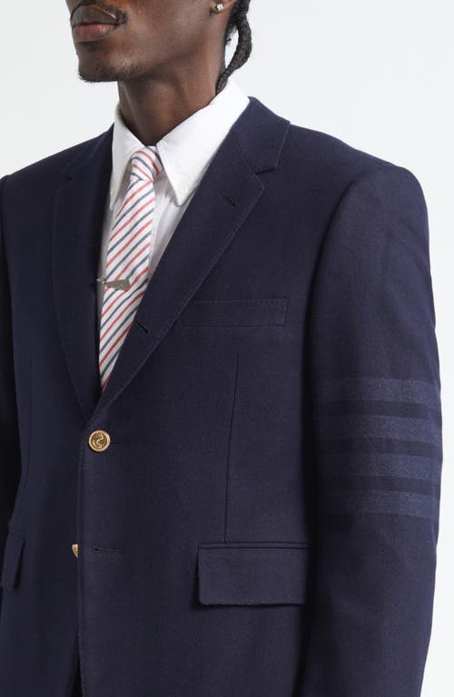 Shop Thom Browne 4-bar Wool & Cashmere Flannel Sport Coat In Navy