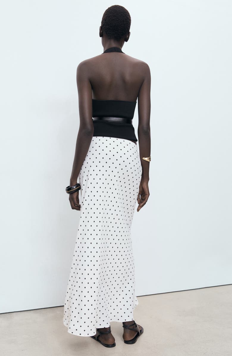 MANGO Polka Dot Maxi Skirt, Alternate, color, Off White