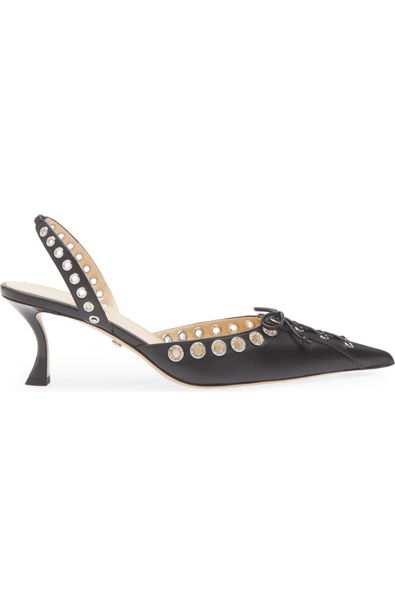 Mach & Mach Corset Crystal Embellished Pointed Toe Slingback Pump, Alternate, color, Black