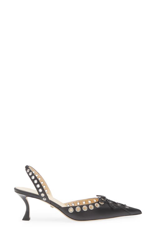 Mach&mach Crystalized Corset 65 Leather Slingback Pumps In Black