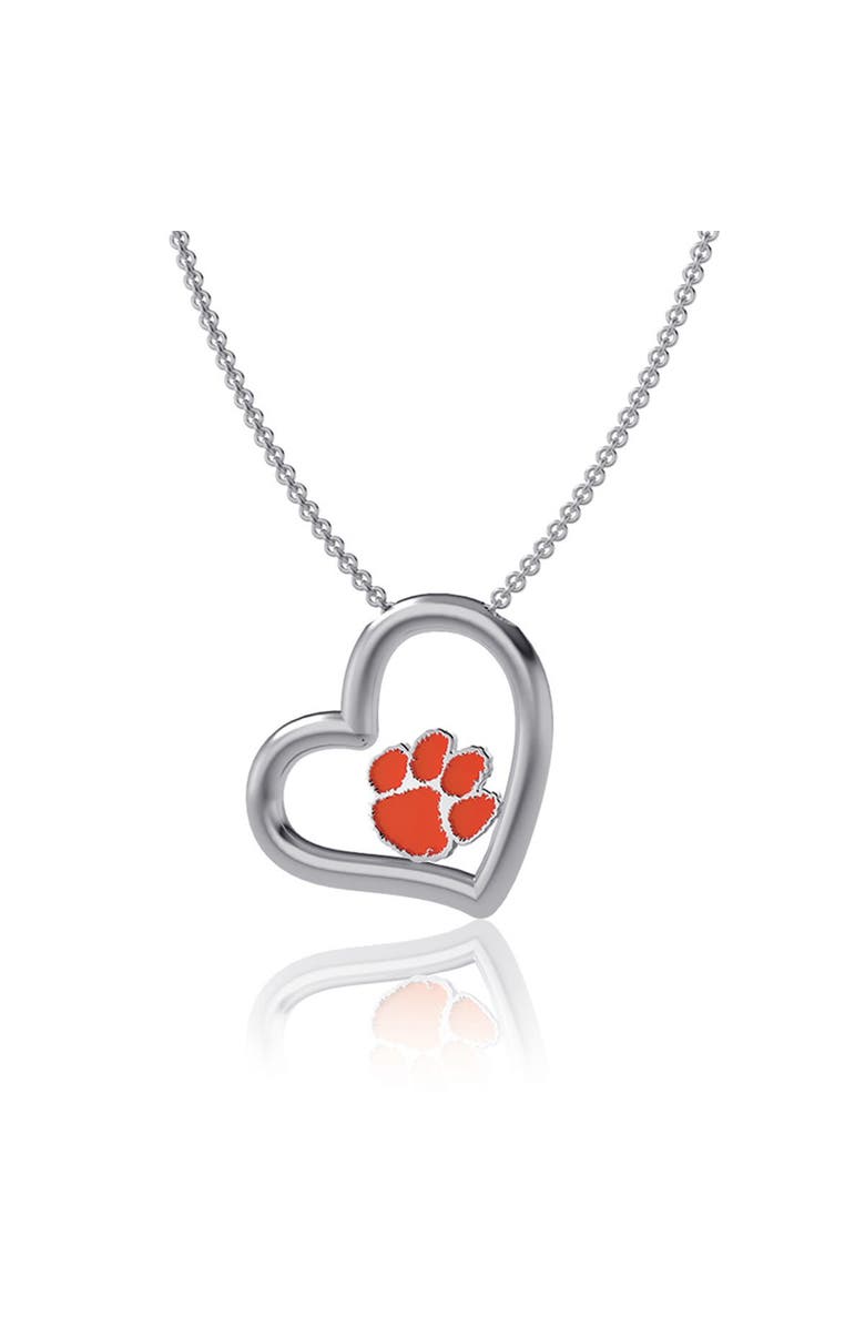 DAYNA DESIGNS Clemson Tigers Heart Necklace, Main, color,
