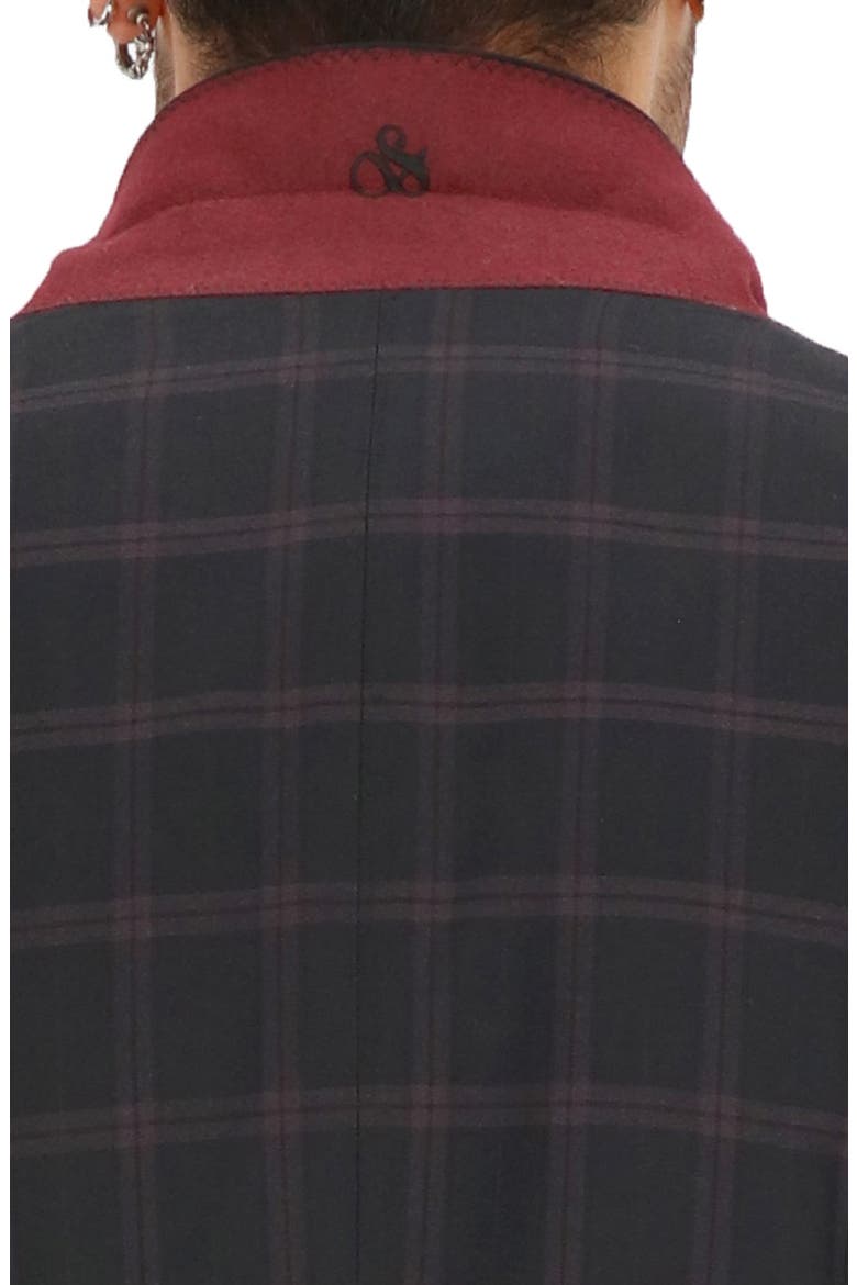 Burgundy Windowpane Check Sport Coat, Alternate, color, BLACK BURGUNDY PLAID