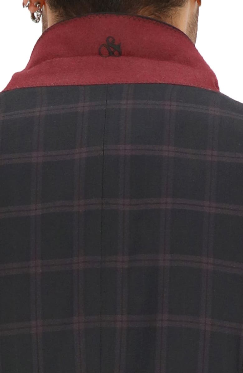 Scotch & Soda Burgundy Windowpane Check Sport Coat, Alternate, color, 