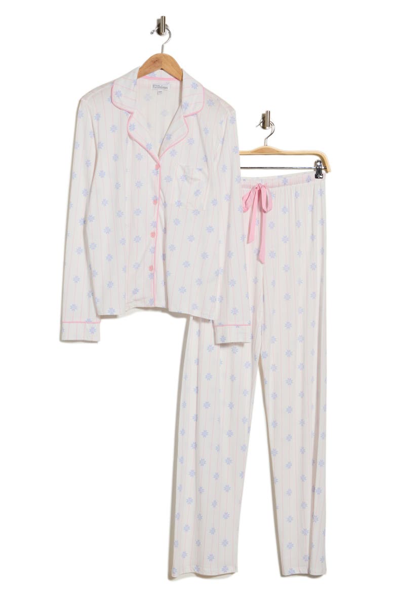 Print Notch Collar Pajamas, Alternate, color, IVORY