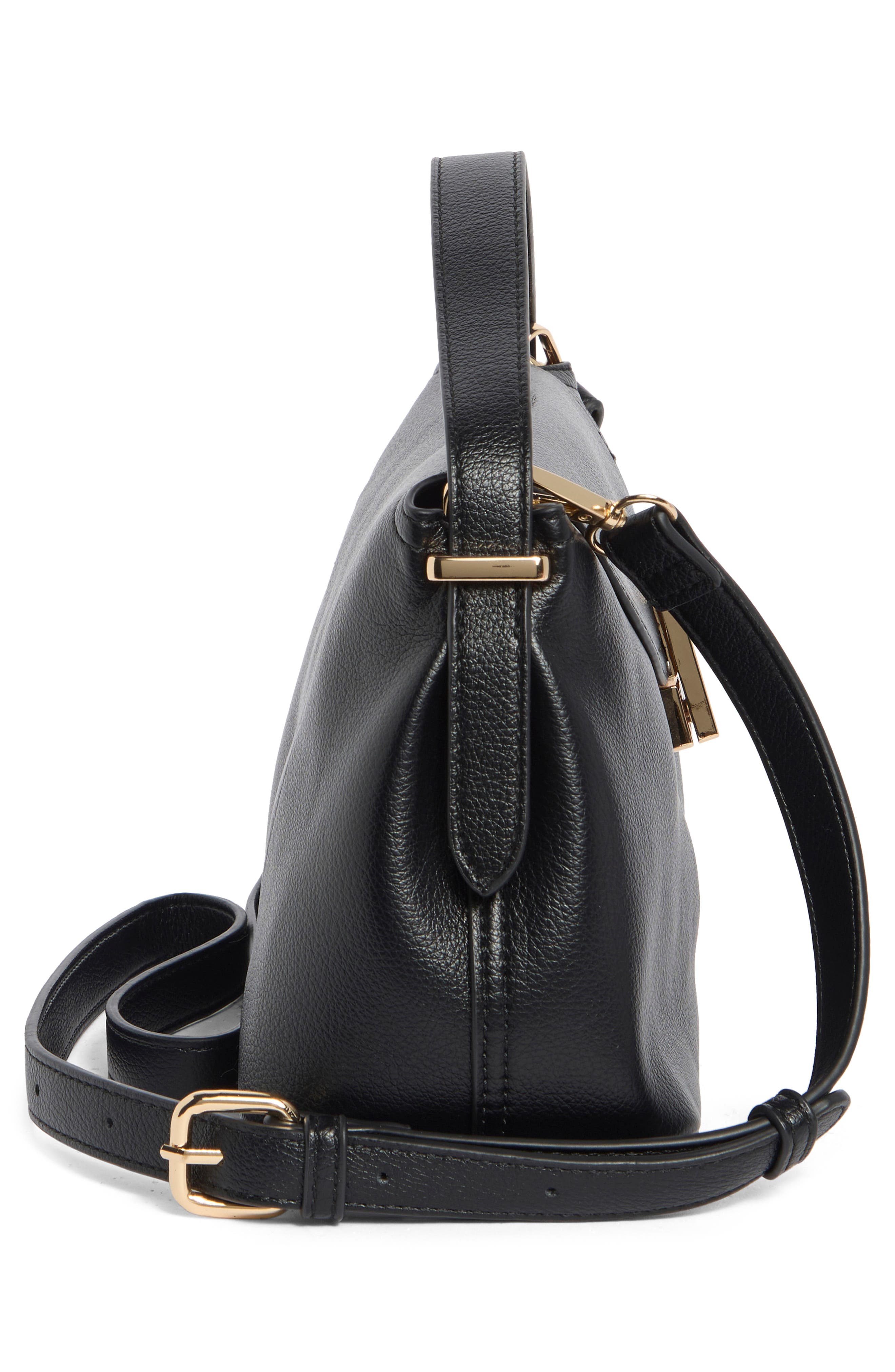 Faux Leather Crossbody Bag, Alternate, color, BLACK