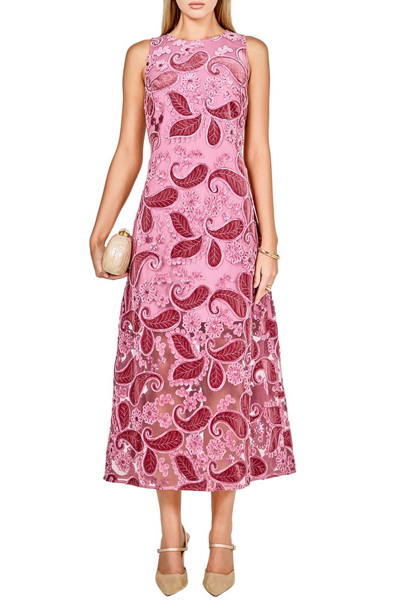 Endless Rose Sleeveless Lace A-Line Dress, Main, color, Fuchsia