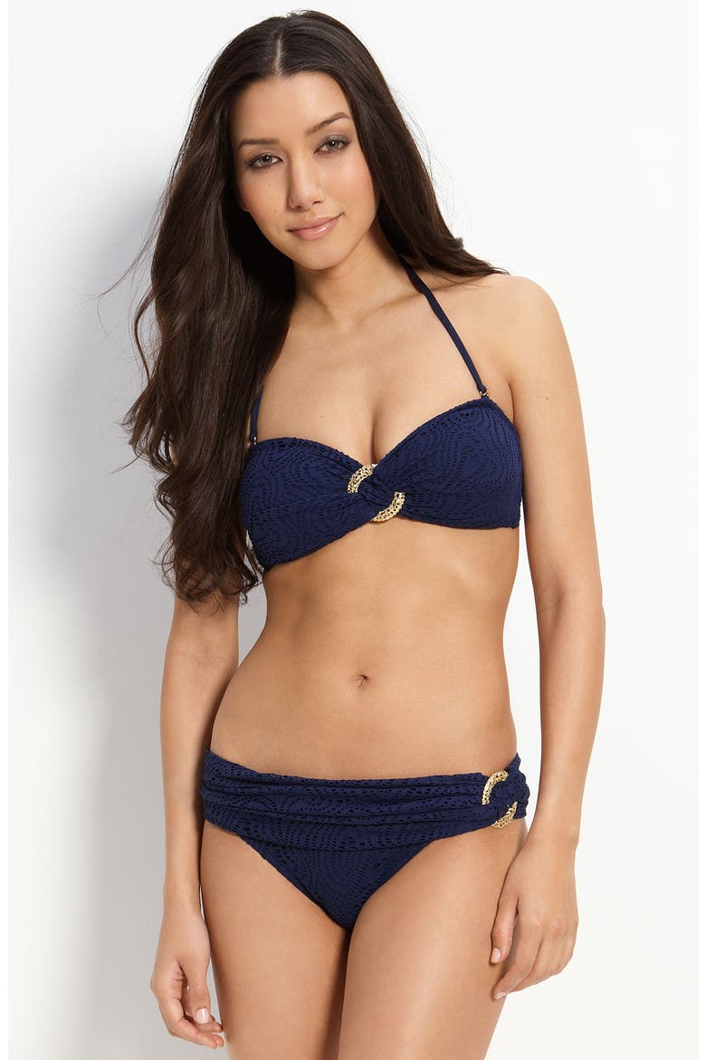 'Cassis' Crochet Bikini Top, Alternate, color, NAVY
