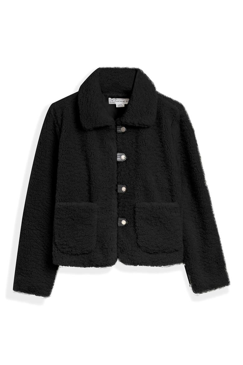 Frieda Faux Shearling Jacket, Alternate, color, BLACK