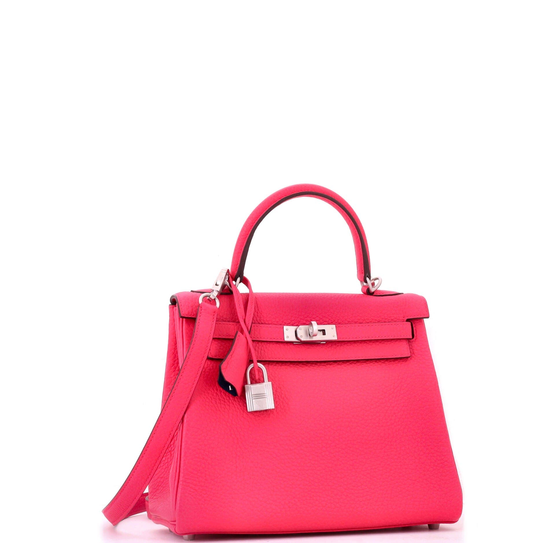 Kelly Handbag Bicolor Clemence with Brushed Palladium Hardware 25, Alternate, color, Pink