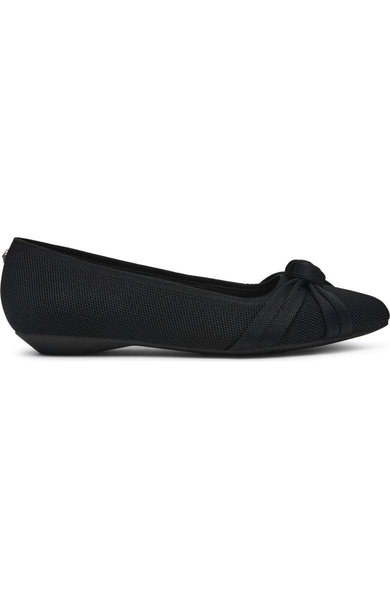 Anne Klein Olami Knot Flat, Alternate, color, Black Knit