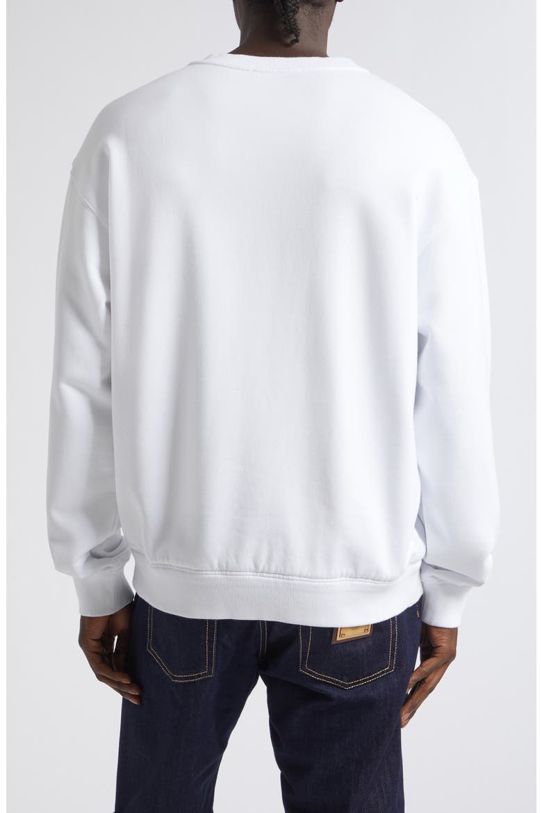 Logo Plate Cotton Sweatshirt, Alternate, color, BIANCO OTTICO