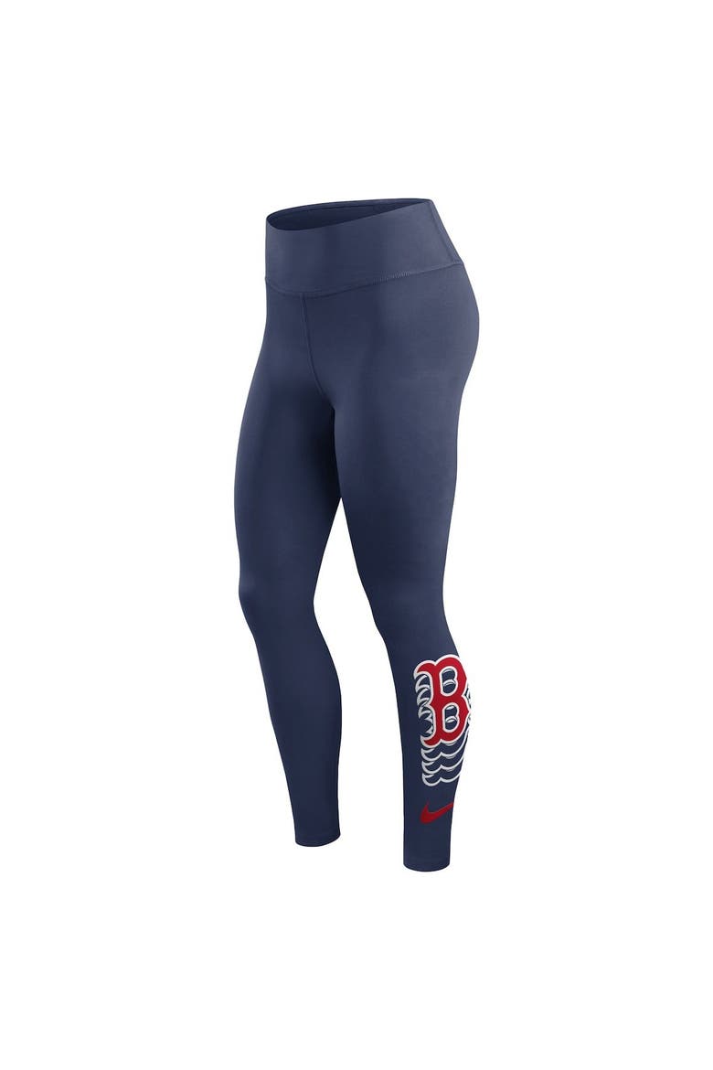 Women's Nike Navy Boston Red Sox Logo Fade Performance 7/8 Length Leggings, Alternate, color, Navy