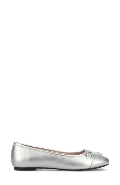 Shop Journee Collection Kaiah Ballet Flat In Silver