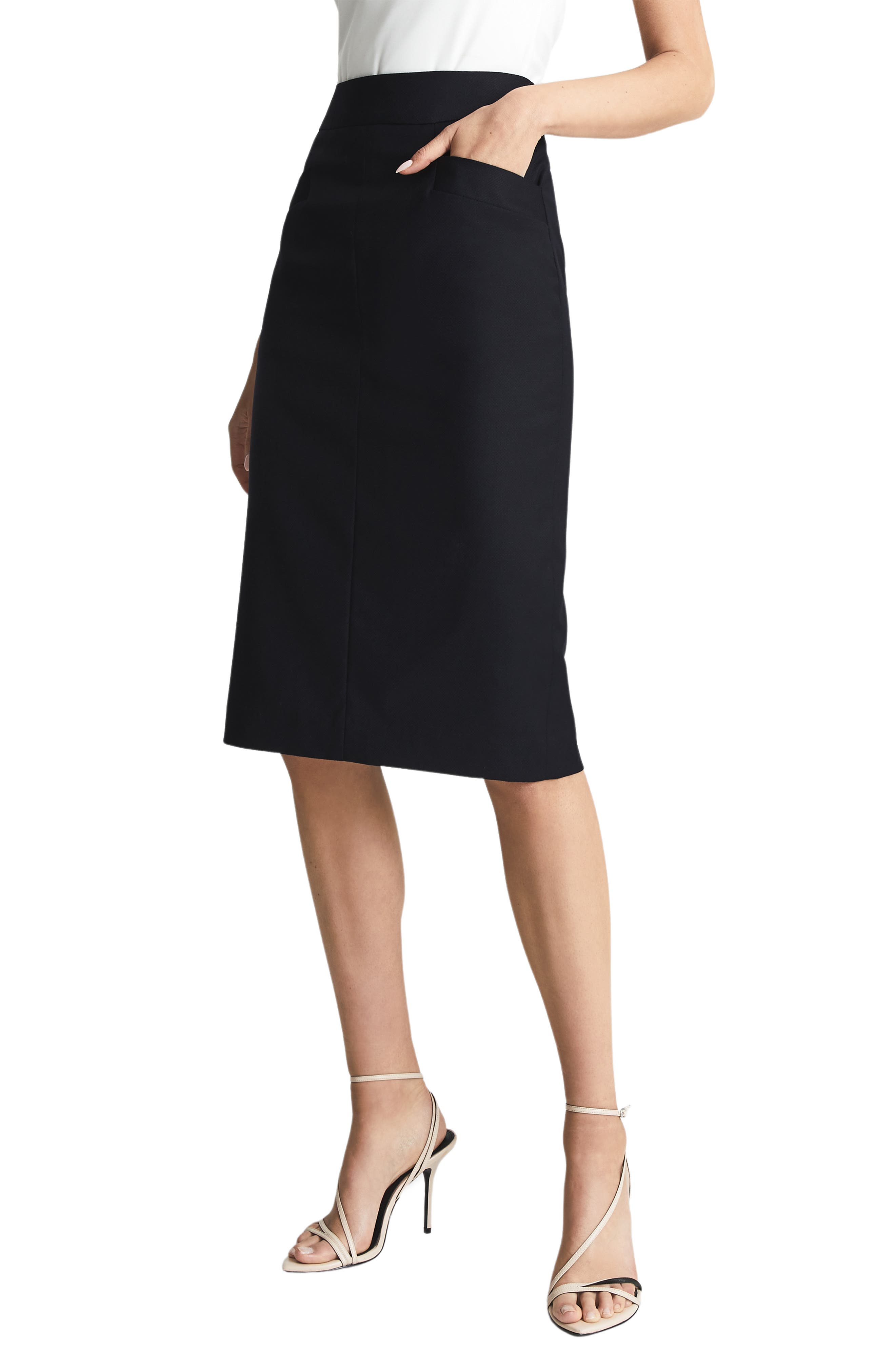 Haisley Wool Blend Pencil Skirt