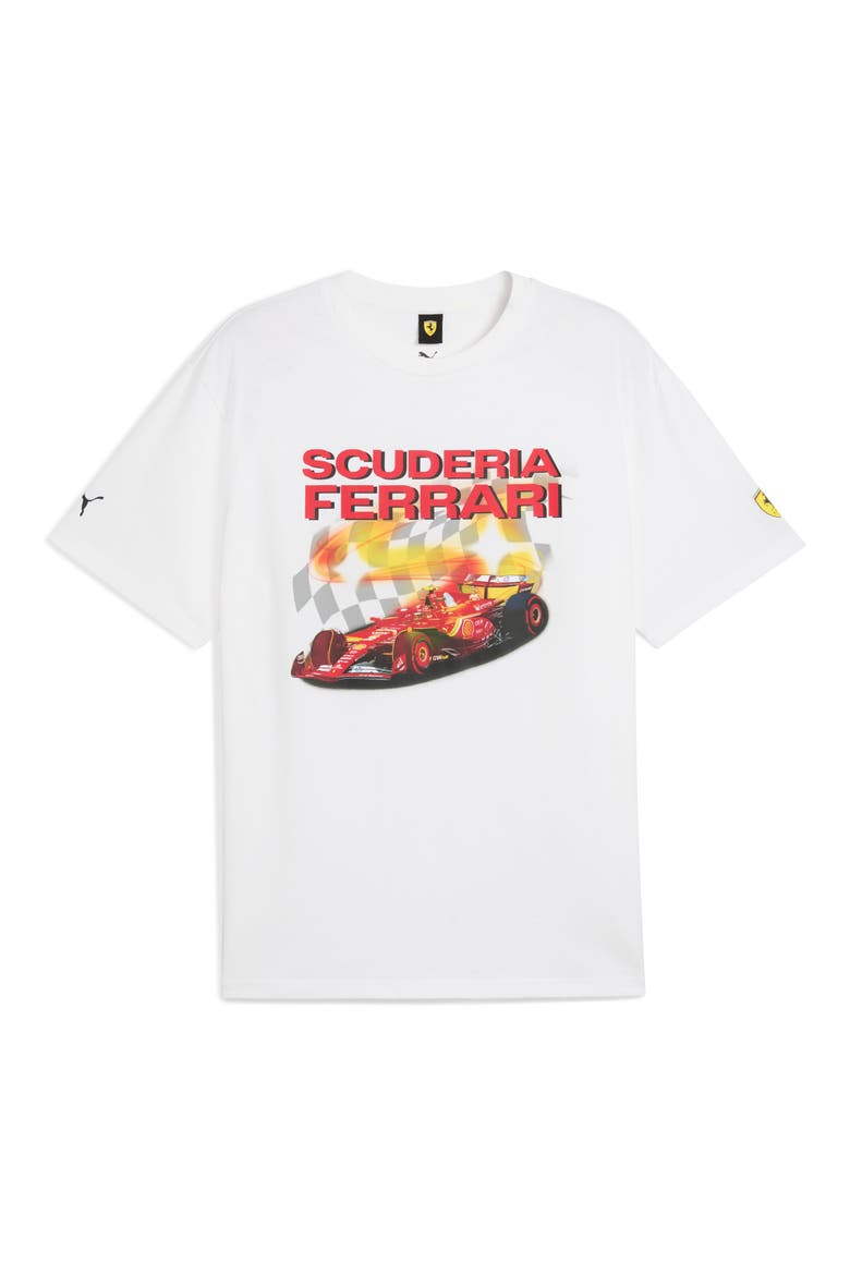 x Scuderia Ferrari Cotton Graphic T-Shirt, Alternate, color, PUMA WHITE