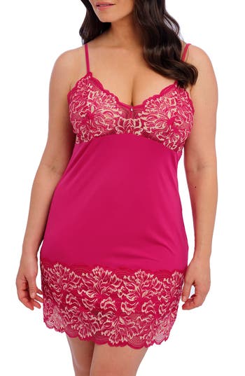 Fantasie Emmaline V-back Lace Chemise In Pink