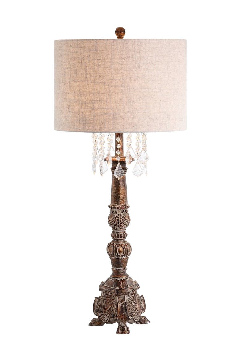 Carlisle 33.5" Resin/Acrylic LED Table Lamp, Antique Brown, Main, color, Antique Brown