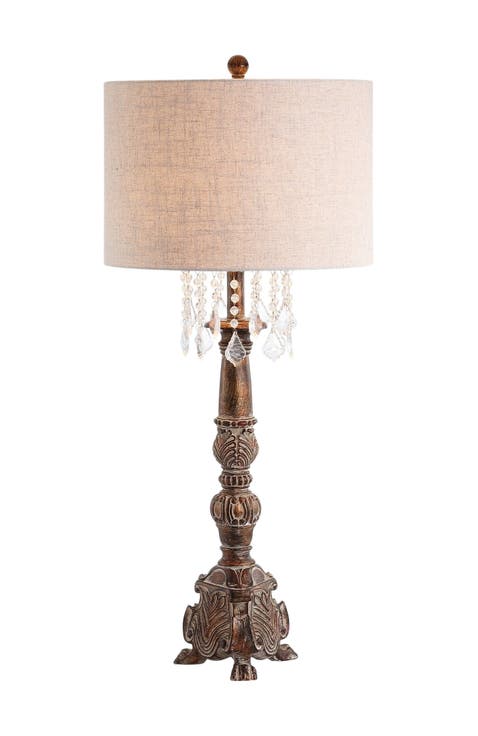 Carlisle 33.5" Resin/Acrylic LED Table Lamp, Antique Brown