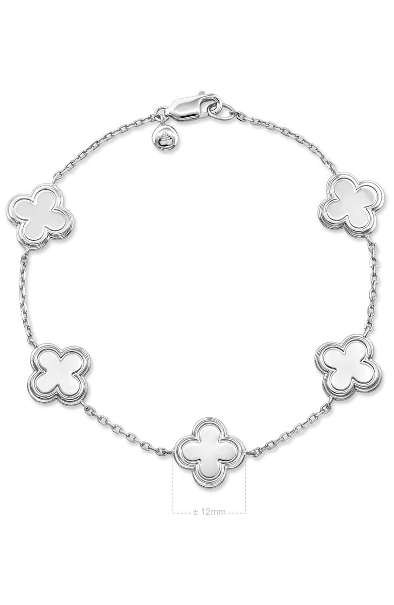 DEVATA Five  Clover Bracelet in Rhodium Plated Sterling Silver, Alternate, color, Silver