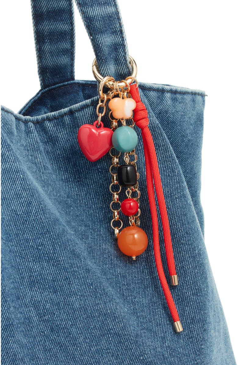 Chelsea28 Heart Beaded Bag Charm, Alternate, color, Red Multi- Gold
