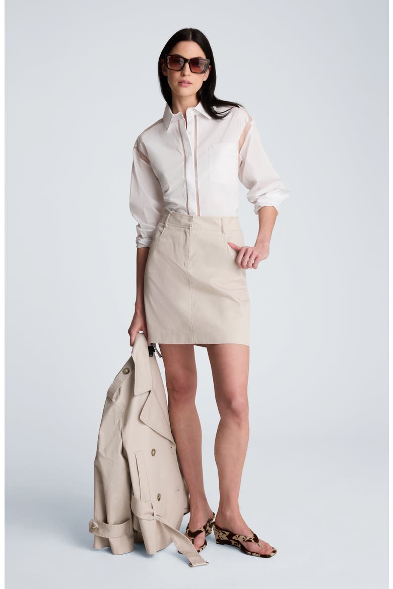 Cotton Miniskirt, Alternate, color, OXFORD STONE