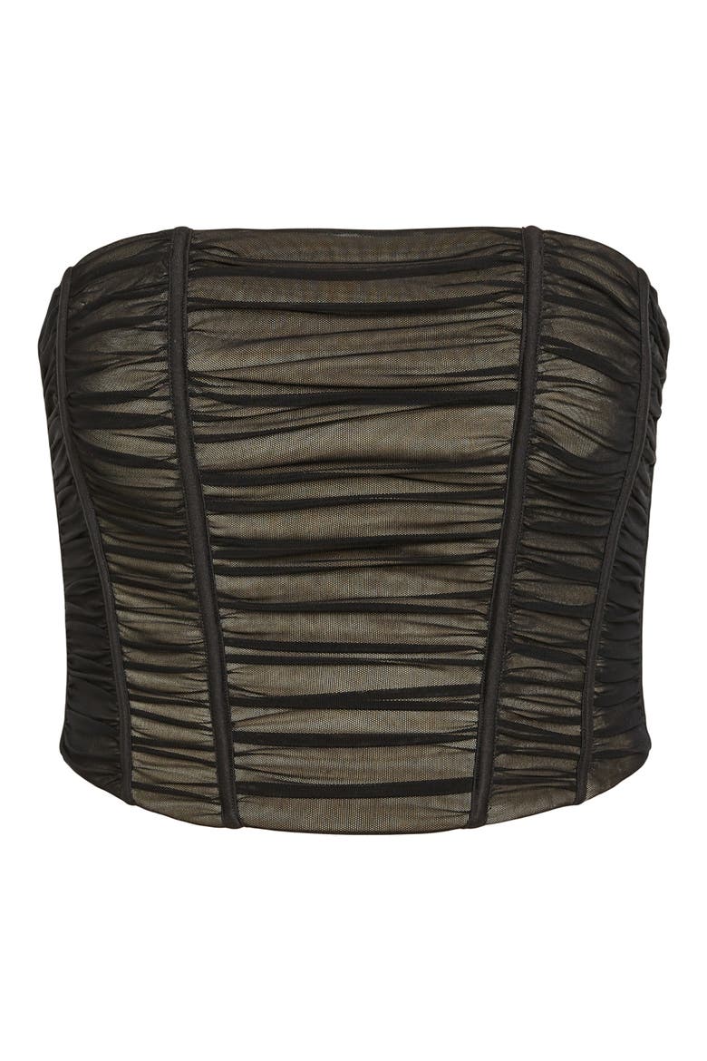 Maise Strapless Corset Top, Alternate, color, BLACK