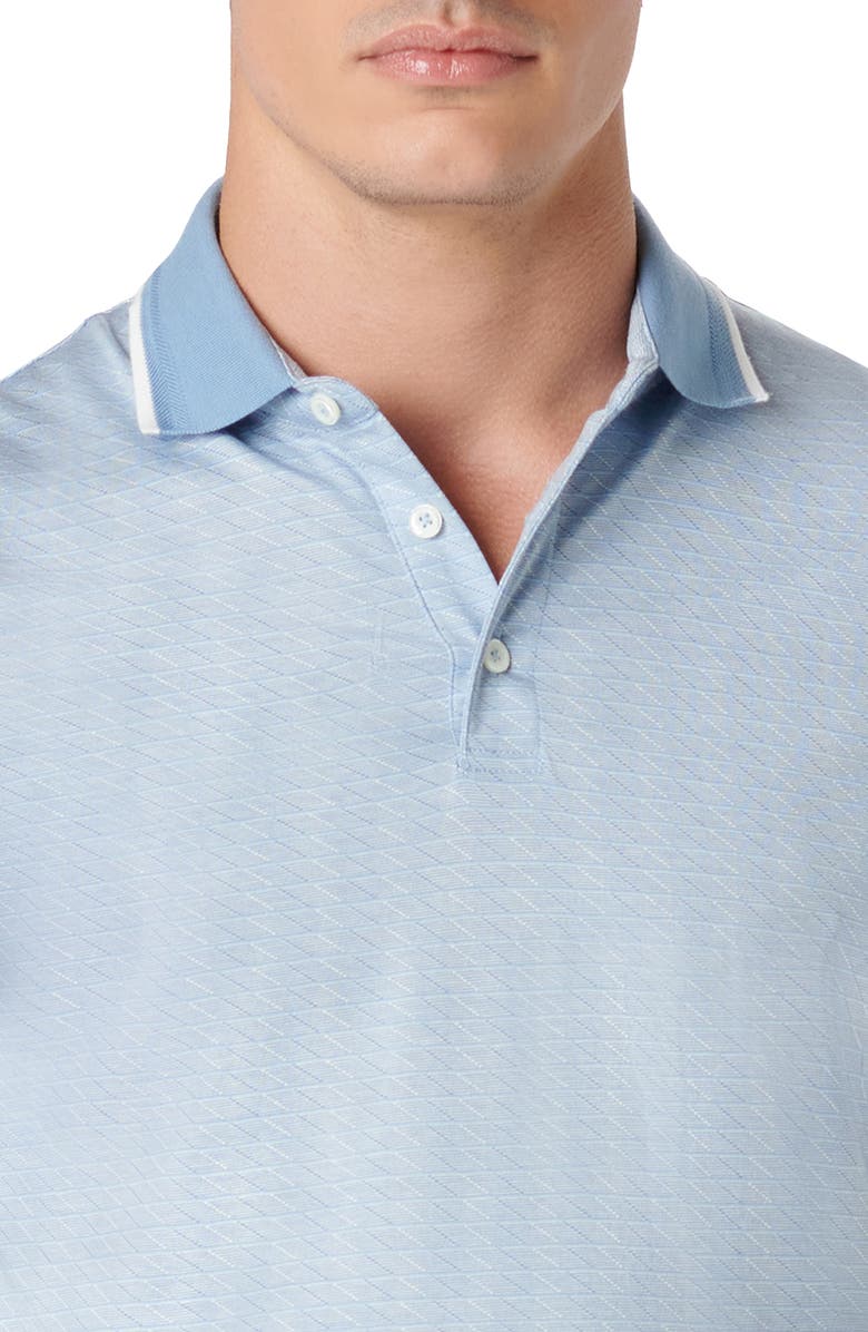 Bugatchi Geo Pattern Cotton & Lyocell Polo, Alternate, color, Air Blue