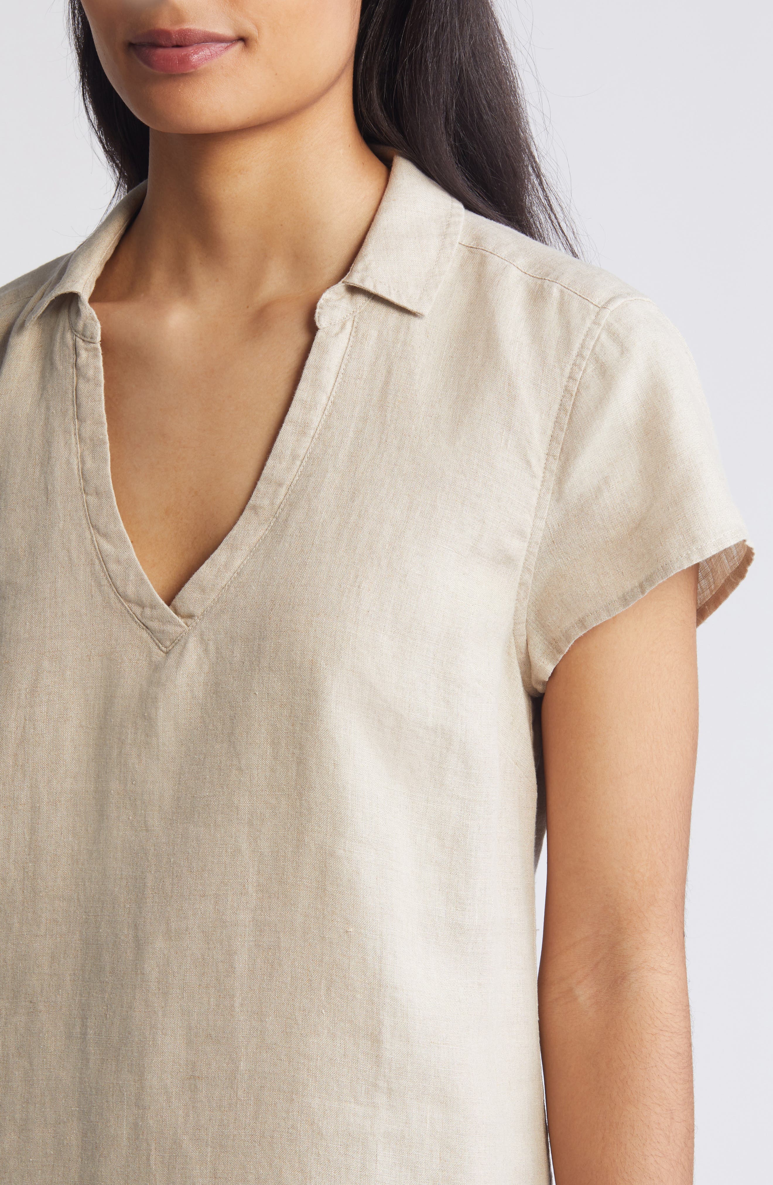 two palms short-sleeve linen collared dress Two Palms Short Sleeve Linen Dress (Women)