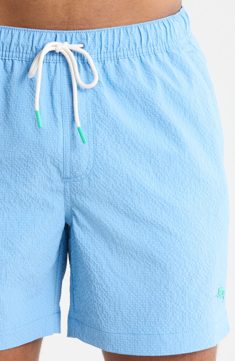 Tommy Bahama Naples Surf Seersucker Volley Swim Trunks, Alternate, color, Big Sky Blue
