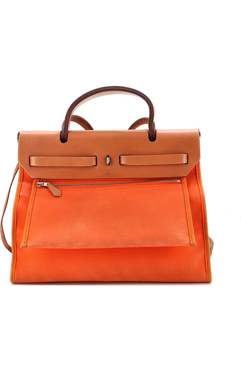 Pre-Owned Hermes Herbag Zip Leather and Toile 31, Alternate, color, Mangue