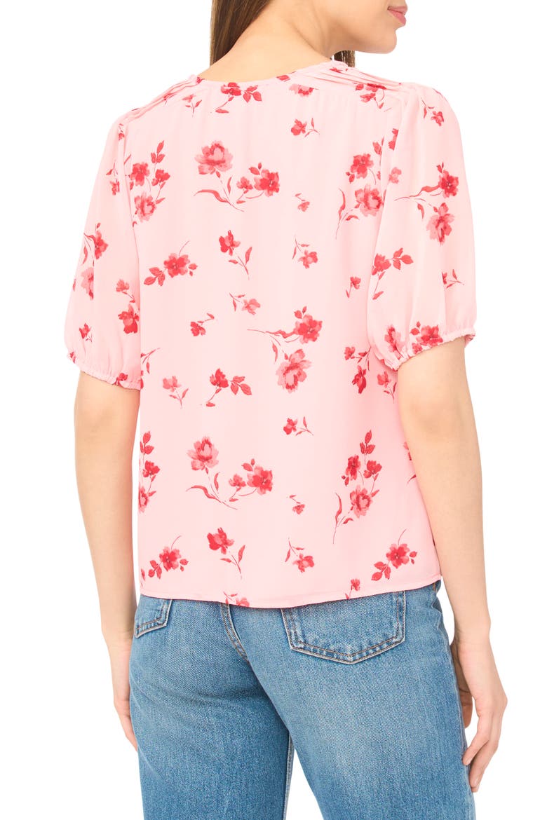 Floral Print Pintuck Top, Alternate, color, CORAL BLOOM