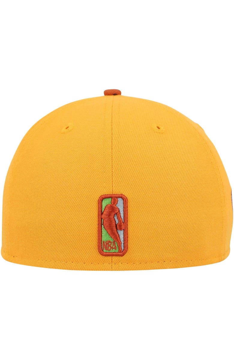 New Era Men's New Era  Gold/Rust Brooklyn Nets 59FIFTY Fitted Hat, Alternate, color, 