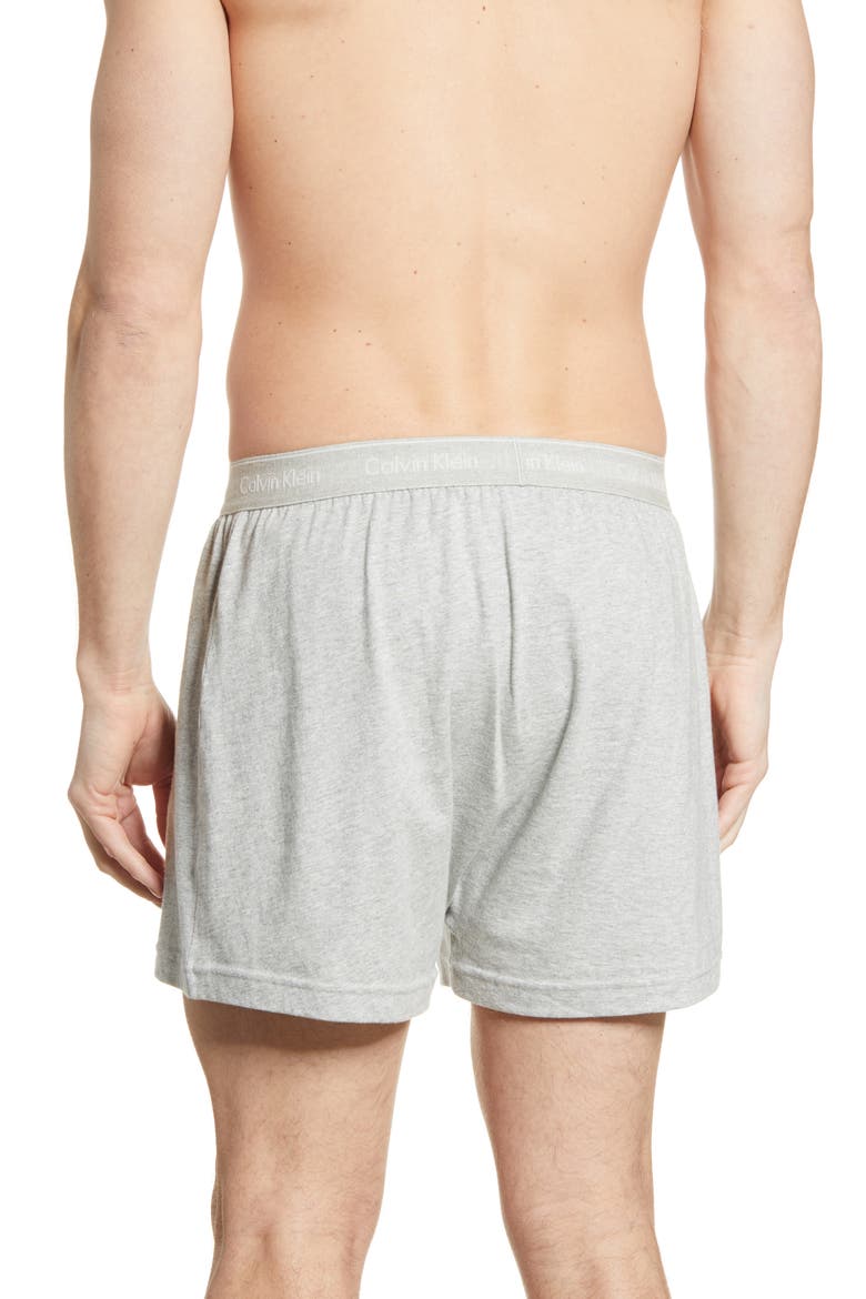 3-Pack Knit Cotton Boxers, Alternate, color, HEATHER GREY/ WHITE/ BLACK