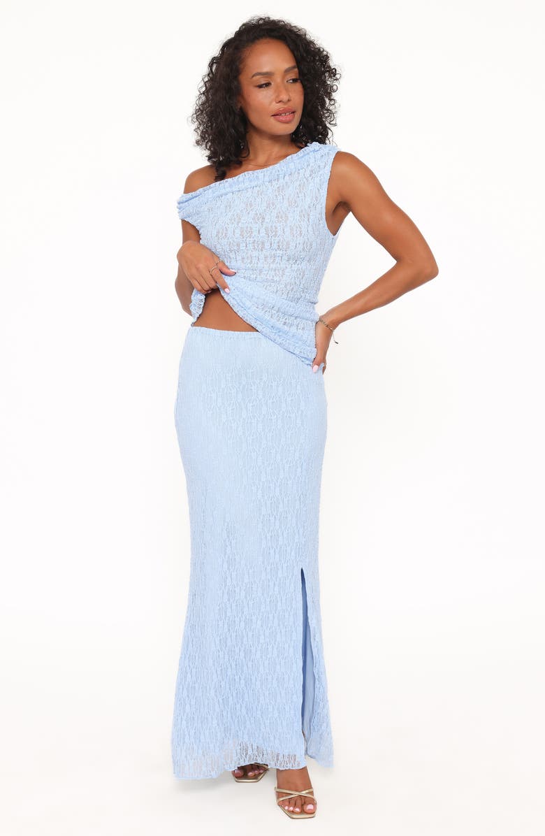 Petal & Pup Faeriel Lace Knit Maxi Skirt, Alternate, color, Blue