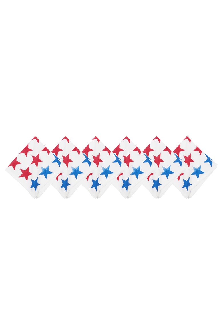 Red White & Pow Napkin, Set of 6, Main, color, Blue