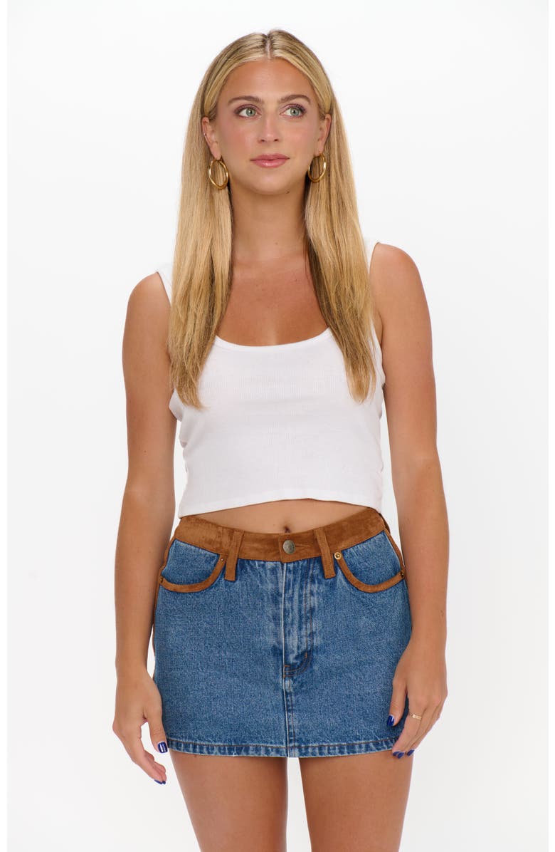 Show Me Your Mumu Dawson Skort, Alternate, color, Indigo With Faux Suede