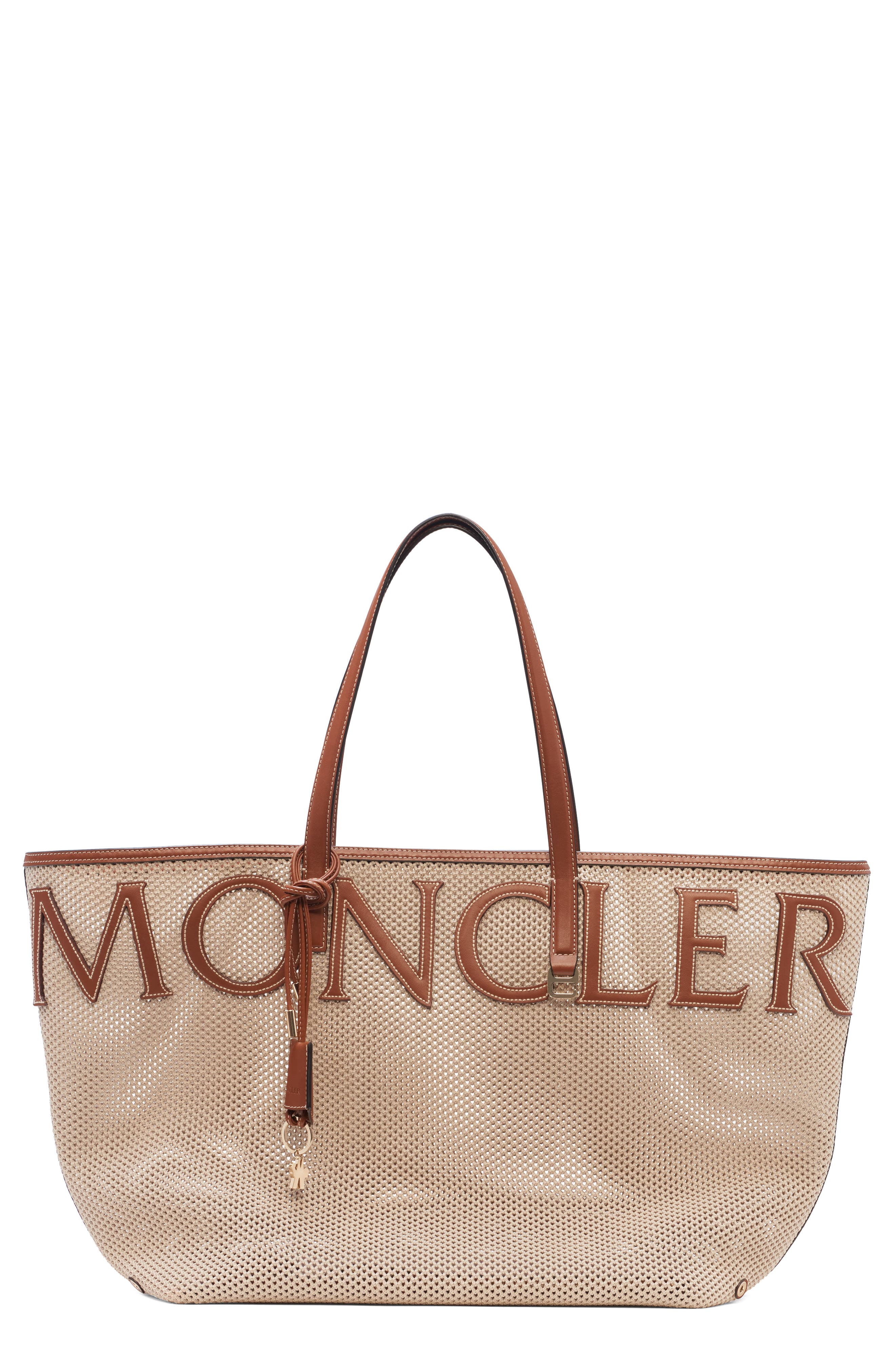 Moncler Very Large Mesh Tote Bag, Main, color, 035-Gardenia
