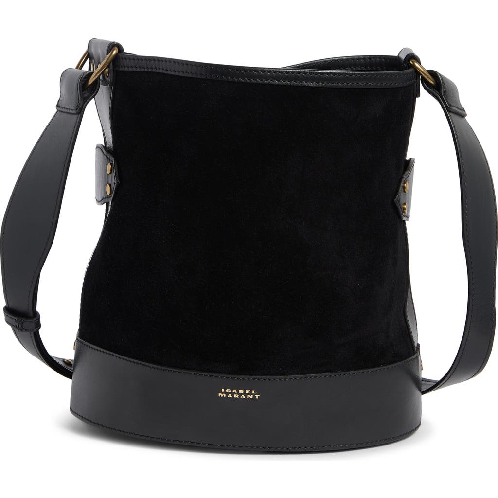Isabel Marant Large Samara Suede Bucket Bag In Black