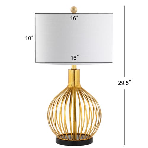 Jonathan Y Baird 29.5" Led Metal Table Lamp In Gold Leaf