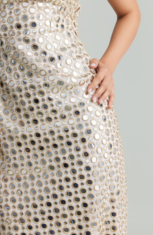 Holichic Julie Strapless Mirrored Column Gown In White