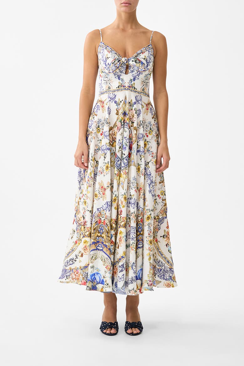 Long Dress With Tie Front, Main, color, The Pottery Parlour