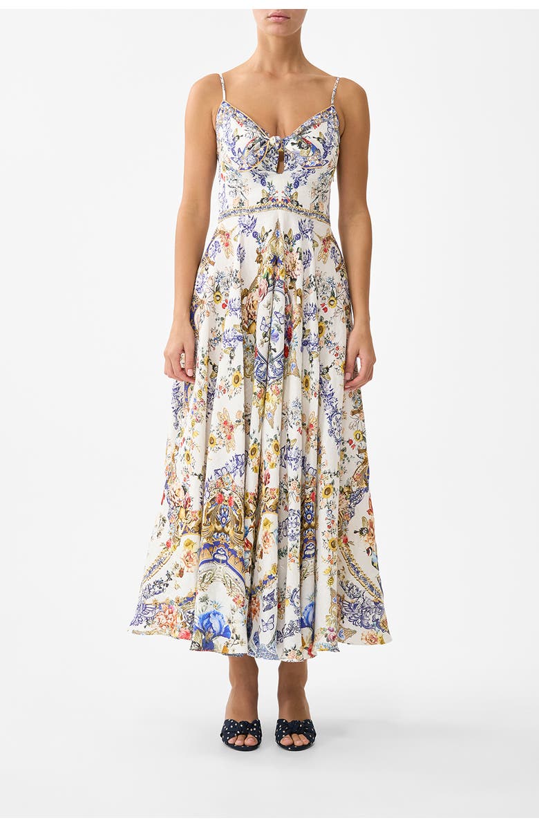 Camilla Long Dress With Tie Front, Main, color, The Pottery Parlour